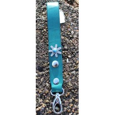 VGP Key Lanyard Turquoise, Spur Rowel Turquoise Rivet, Total Length 18,5cm,  W/ Nickel Trigger Snap